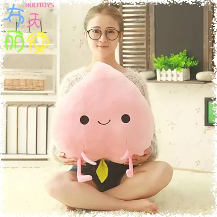 Игрушек! Супер милая плюшевая игрушка мультфильм фрукты персик оранжевый груша мягкая креативная Подушка Рождественский подарок на день рождения 1 шт - Цвет: peach