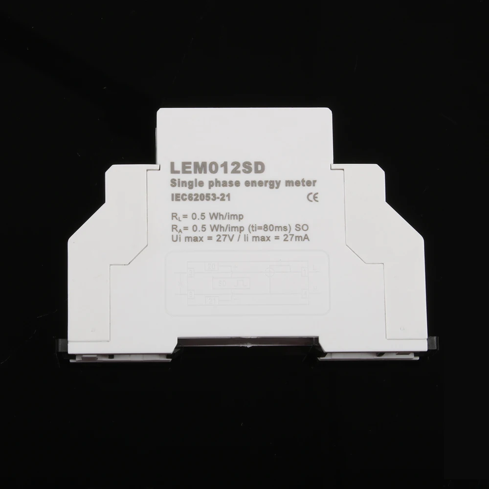 LEM012SD однофазного двухпроводной электронный счетчик энергии 230V 50/60Hz 5(40) 2000imp/кВтч метр Класс 1 без подсветки