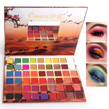 

54 Colors Eyeshadow Palette Matte Shimmer Pearl Eyeshadow Compact Waterproof Long-Lasting Cosmetics Girl Multicolor Eye Makeup