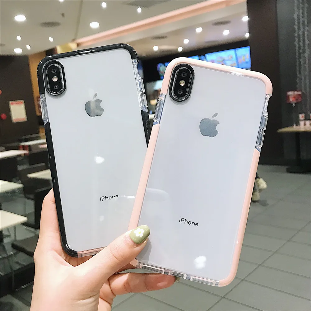 Противоударный мягкий чехол для iPhone XS 6 6S 7 8 Plus X XR Max силиконовый ярких цветов