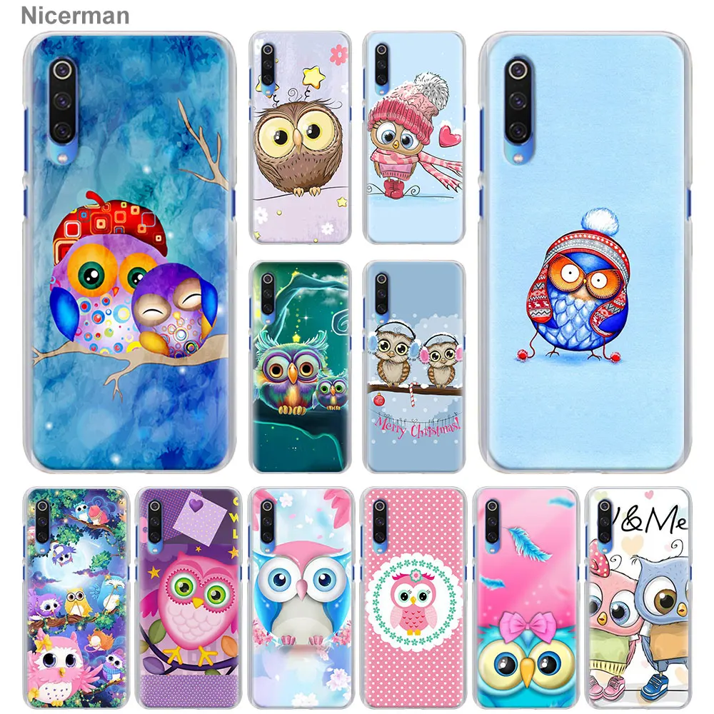 С милой совой сердца чехол для телефона с рождественским рисунком для Xiaomi Mi 9T CC9 CC9E A3 A1 A2 9 Pro 8 9 Lite 5X 6X играть Poco F1 в твердом переплете