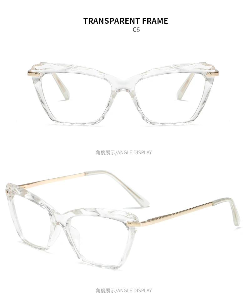 Кошачий глаз прозрачные женские очки люксовый бренд очки оправа женские очки оправа Модные оптические круглые очки линзы
