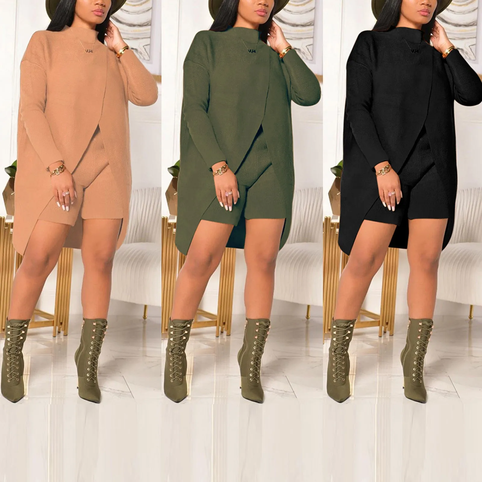 2021 Set Women Hoodies Sweatshirt Pants 2 Piece Set Tracksuit Female Long Sleeve Pullover Hoody Sport Suits sweat Outfit 1