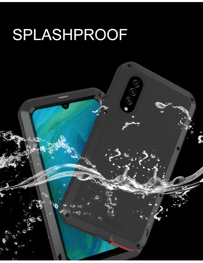 Мощный чехол Love Mei для samsung Galaxy A70S, противоударный алюминиевый/металлический чехол Gorilla из закаленного стекла для Galaxy A70S