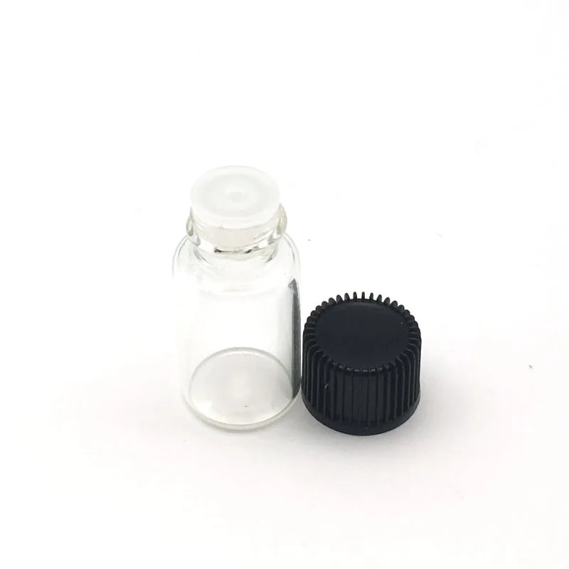 

300pcs Mini 3ml Clear Essential Oil Glass Bottle with Orifice Reducer and Cap Perfume Sample Small Vials