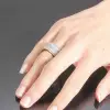 Anillos de cristal de 8 filas al por mayor para mujer, anillo de cristal de Austria, joyería de acero inoxidable para mujeres, joyería de boda ► Foto 2/6