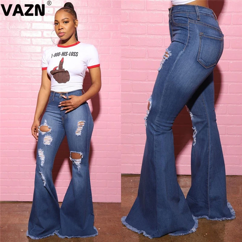 broken holes pocket jeans