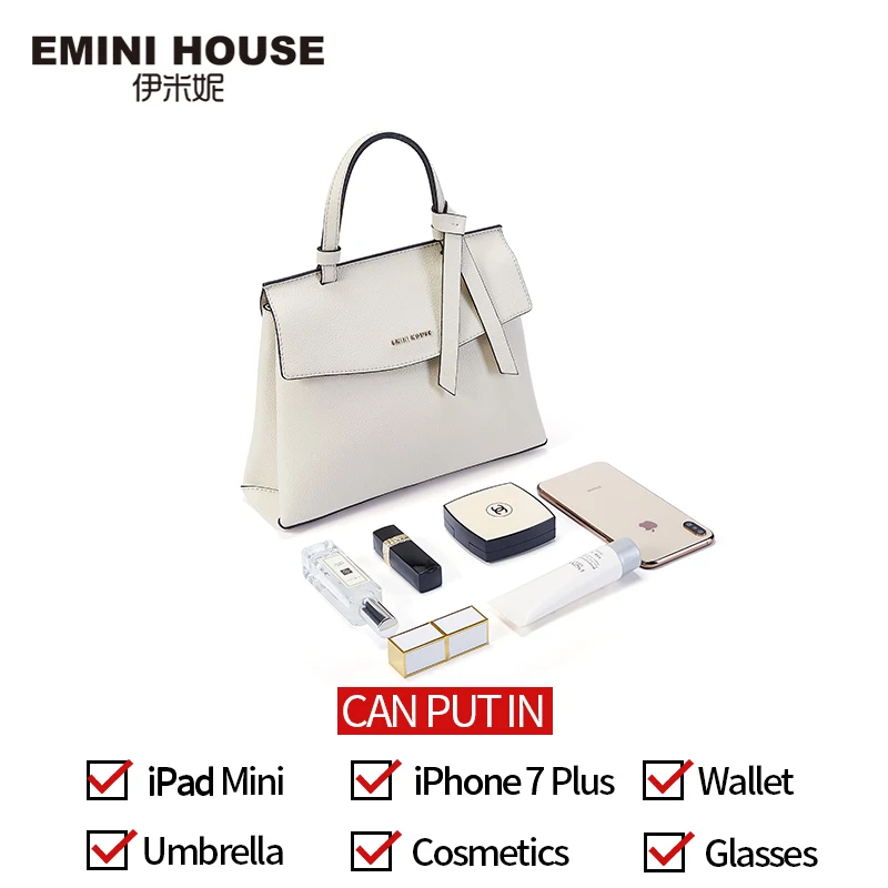EMINI HOUSE 2 размера с бабочкой роскошные сумки женские сумки дизайнерские личи зерна Сплит кожа Сумка через плечо сумки через плечо для женщин