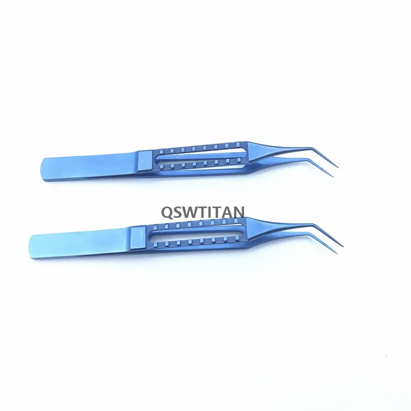 Amarra a Plataforma Oftálmicas com 6mm Pinças Dentada Ângulo Forcep Punho Liso Dental 1 Pces Que 12 Instrumentos p pálpebra