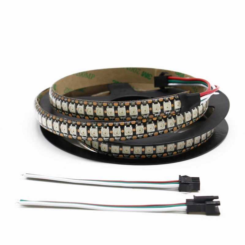 1M 2M 5V индивидуально адресуемых Smart RGB светодиодный полосы WS2812B 2812b светодиодный пиксель полосы света черный/белый PCB 144 светодиодный s/m Full Цвет