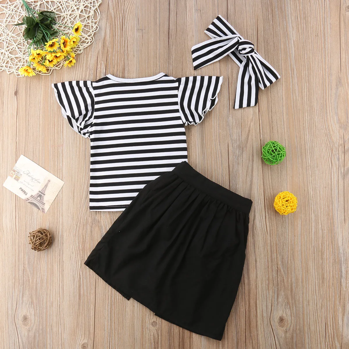 Fashion Girls Clothing Set Newborn Girl Kids Halloween T-shirt Pants Headband Princess Dress Clothes 1-5T