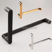 

1PCS Gold/Black Stainless Steel L Shape Handle Glass Door Push Frameless Shower Glass Door Handles/Pull Handles Towel Bar FG136