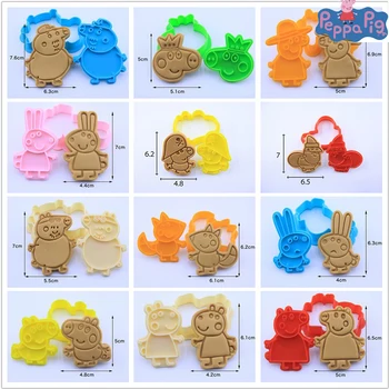 

Peppa Cake Cookie Cutter Plastic DIY 3D Peppa Baking Mould Cookie Cutter Set Decoration Tool Cartoon Biscuit Baking Tools Gift