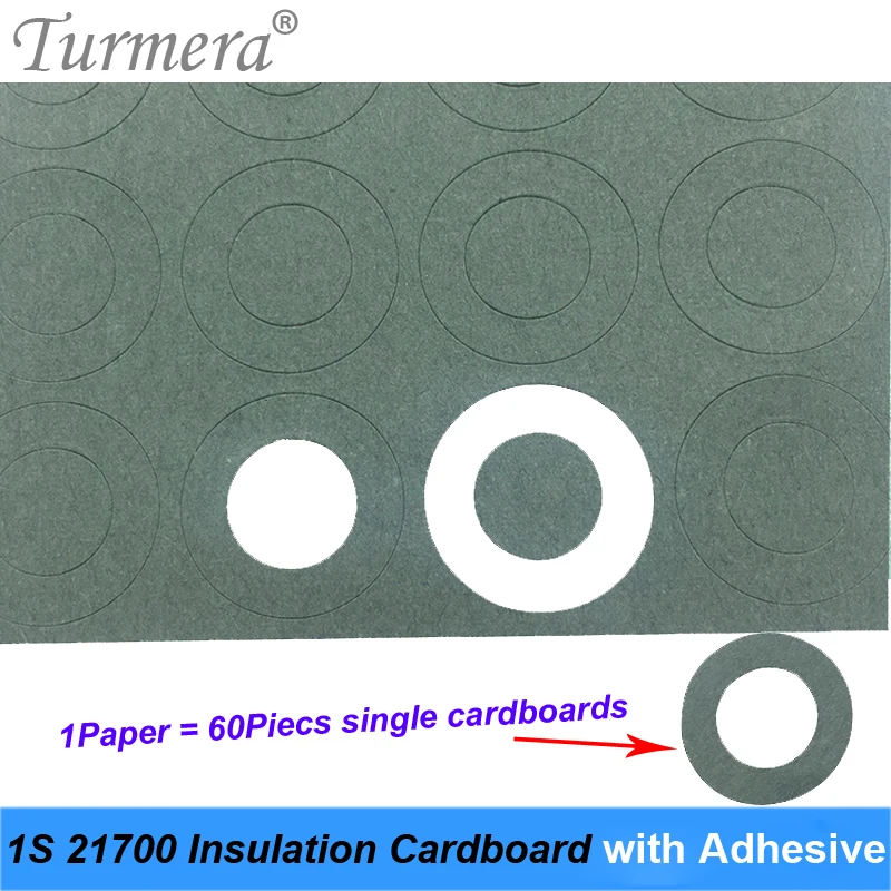 60pcs 1S 21700 Battery Insulation Gasket Barley Paper Battery Pack Cell Insulating Glue Patch Positive Electrode Insulated Pad Turmera 05