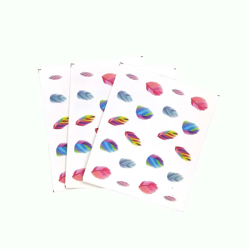 

New Nail Art Sticker Set Colored feathers Water Decal Slider Wraps Decor Manicure E05