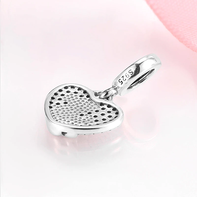 Sterling Silver 925 Mother and baby Hearts beads Fit Pandora beads Bracelet for Women Fine Jewelry Gift
