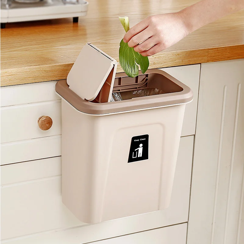 Push-top Trash Can Chef Hanging Automatic Return Lid for Fruit Vegetable Pericarp PI669