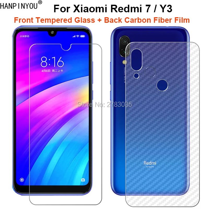 Tempered Glass Back Cover Redmi For Xiaomi Redmi Y3 Set Soft Back