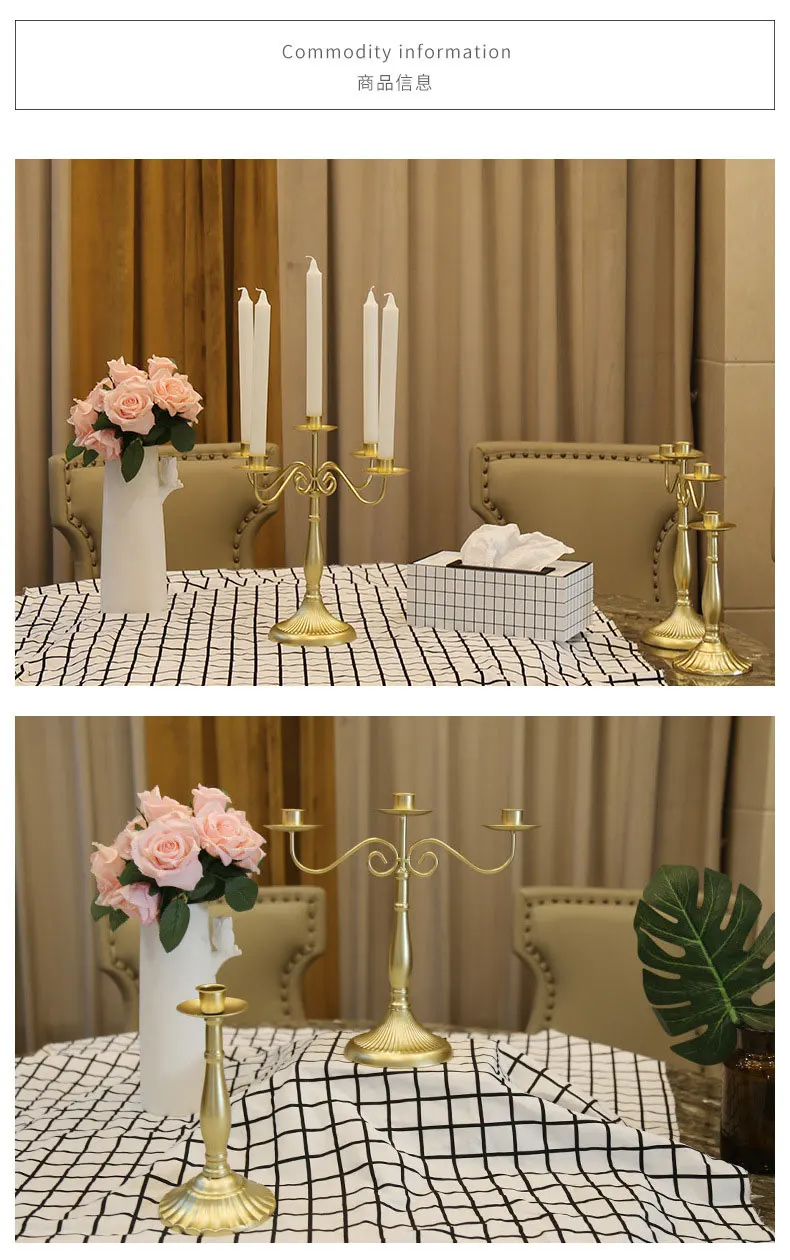 Description Picture 5 of itemCandle Holders Classic Metal Wedding Party Christmas Candlestick Decoration Candle Stand Light Holder for Home Decor