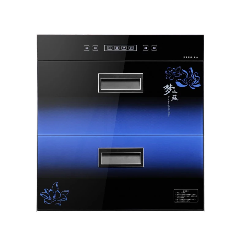 Мозаичный озоновый Ультрафиолетовый высокотемпературный шкаф для дезинфекции бытовой двухслойный встроенный шкаф для дезинфекции - Цвет: Black blue