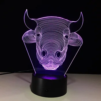 

Bluetooth music 7 Color Lamp 3d Oxhead Visual Led Night Lights For Kids Touch Usb Table Lampara Lampe Baby Sleeping Nightlight
