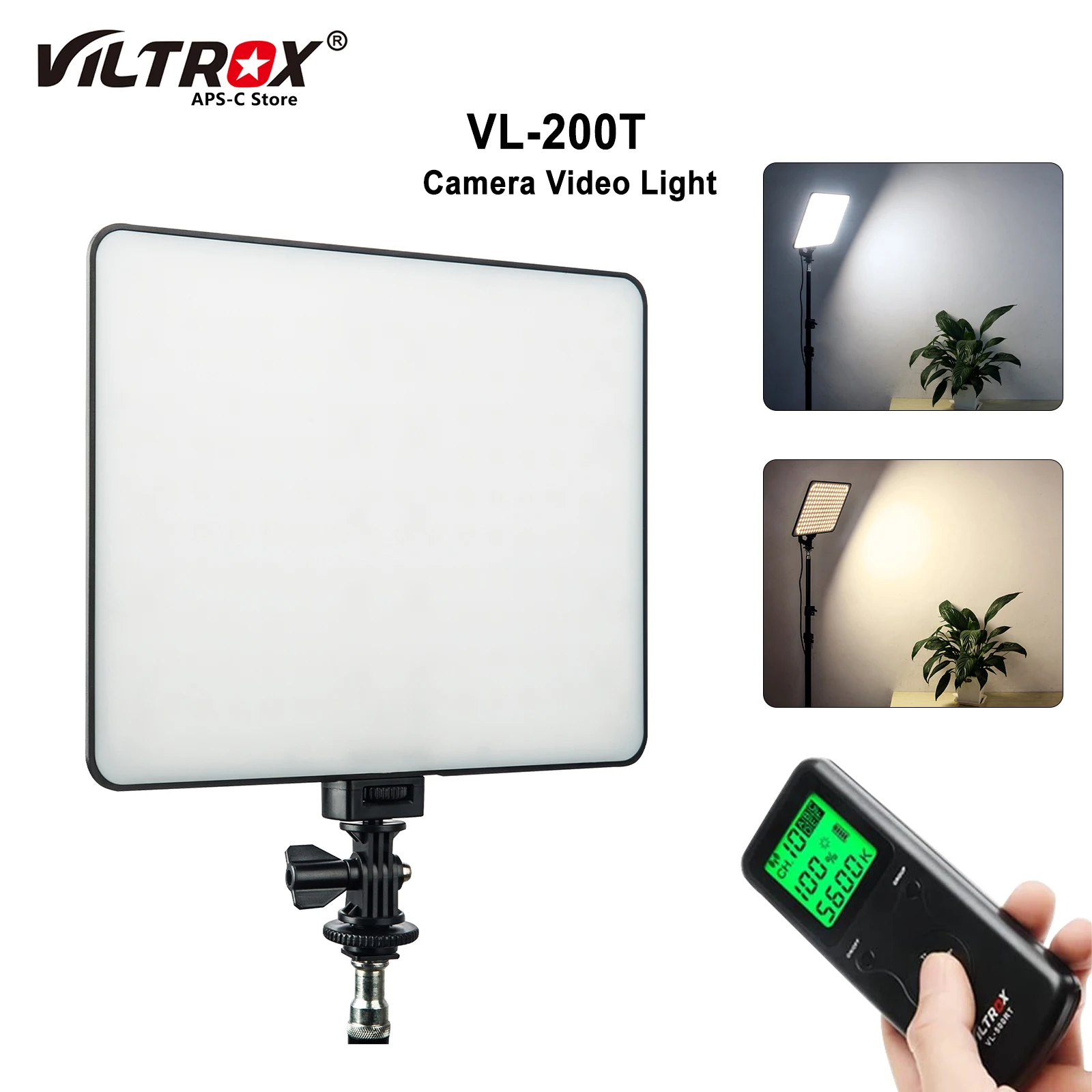 VILROX VL-200T управляющий двухцветный светодиодный видео свет с регулируемой