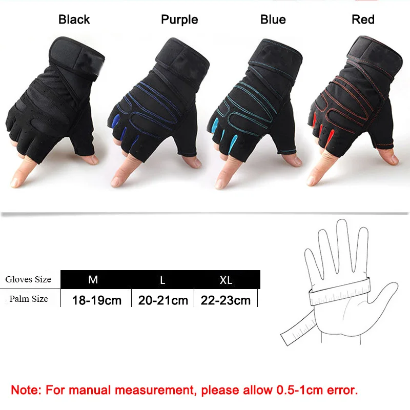 Anti Slip Weight Lifting Gloves Half Finger Wrist Support Body Building Training Sports Exercise Sport Workout Breathable Gym
