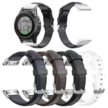 

26mm Oil Wax PU Leather Watchband for Garmin Fenix 6X/5X/5X Plus/3/3 HR/3 Sapphire/2/1 Quaitx 3 Descent Mk1 Wrist Bracelet