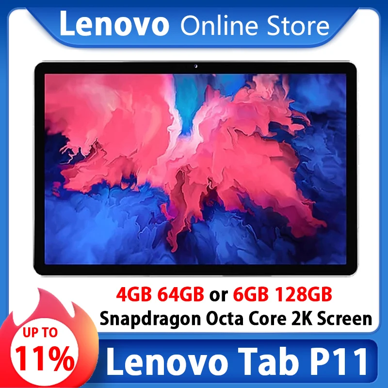 Глобальная прошивка планшета Lenovo Tab P11 или Xiaoxin 11 дюймов Wi-Fi/LTE 2K ЖК-экран Восьмиядерный процессор Snapdragon 6 ГБ 128 планшетный ПК с системой андрои...