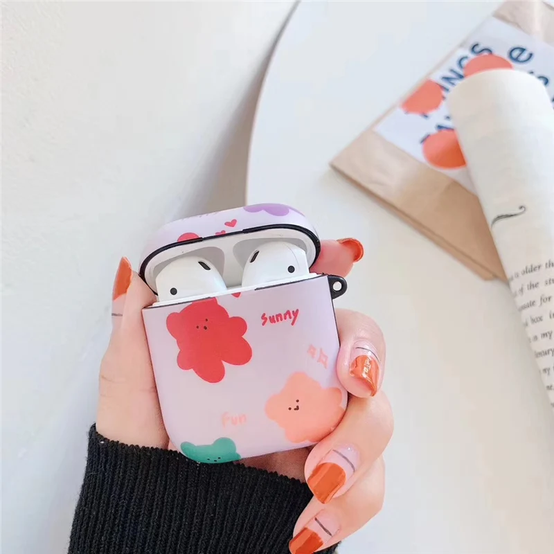 Корейские чехлы с медведем из мультфильма для apple airpods, силиконовый чехол, candy bears ear phone pod, беспроводные bluetooth-наушники, зарядная коробка