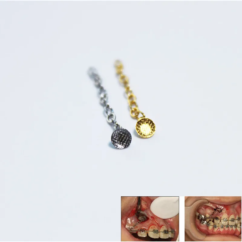New 4Pcs Dental Group Orthodontic Button Chain Silver Lingual Traction | Красота и здоровье