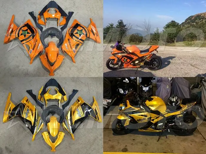 Мотоциклетный обтекатель abs для Kawasaki Ninja250 2008-2012 впрыска Bodywor сенсационная цвета: черный, зеленый, ACE № 883