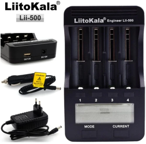 Liitokala Lii-500 18650 зарядное устройство, Зарядка 18650 1,2 в 3,7 в 3,2 в 3,85 В AA/AAA 26650 16340 25500 NiMH литиевая батарея зарядное устройство - Цвет: lii-500 Full set