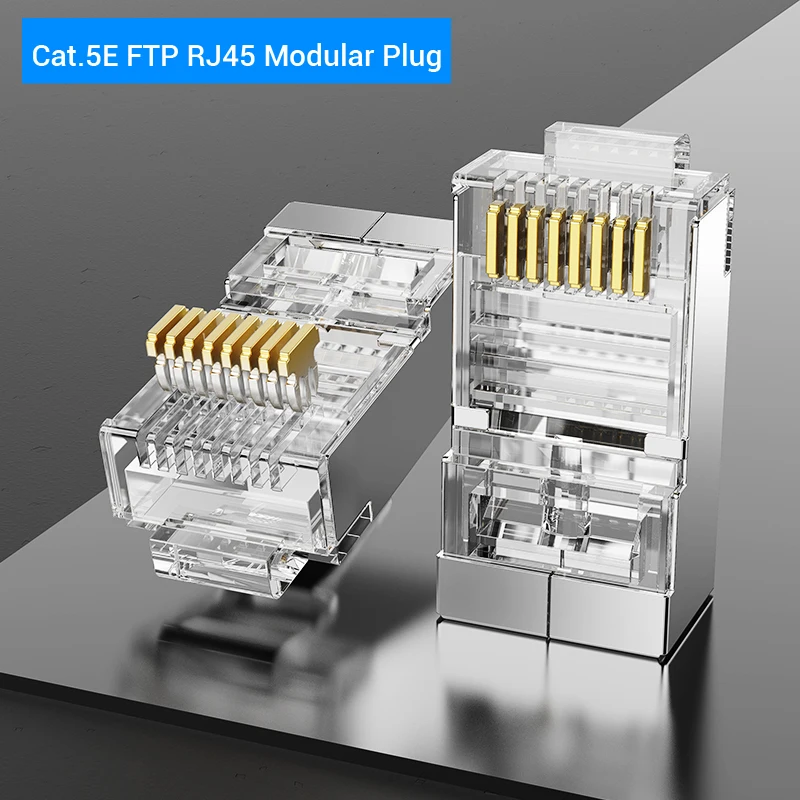 usb c data cable Vention Cat7 RJ45 Connector Cat7/6/5e STP 8P8C Modular Ethernet Cable Head Plug Gold-plated for Network RJ 45 Crimper Connectors usb to hdmi cable Cables & Adapters