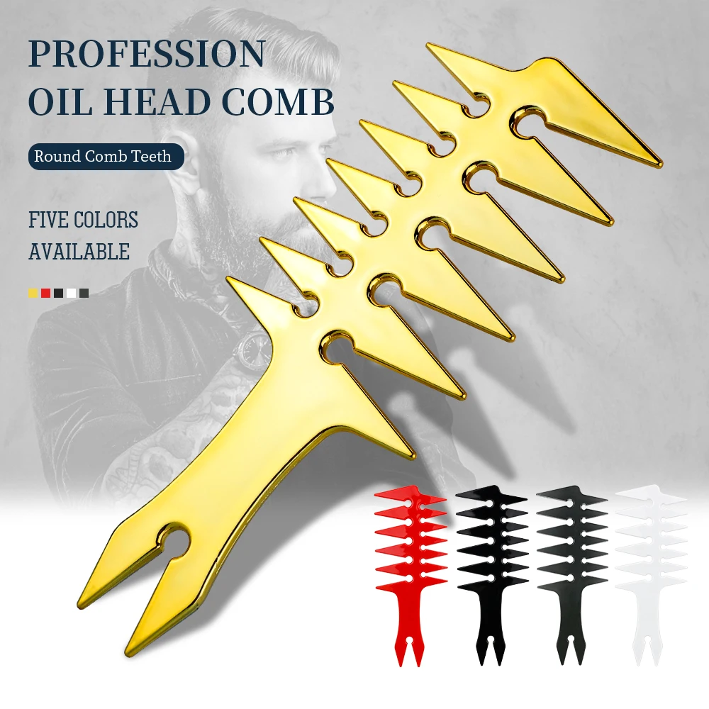 Men Oil Head Comb Hairdresser Haircut Wide Tooth Fork Comb Two-side Tooth Design Detangling Comb Salon Barber Hairdressing Tools 6