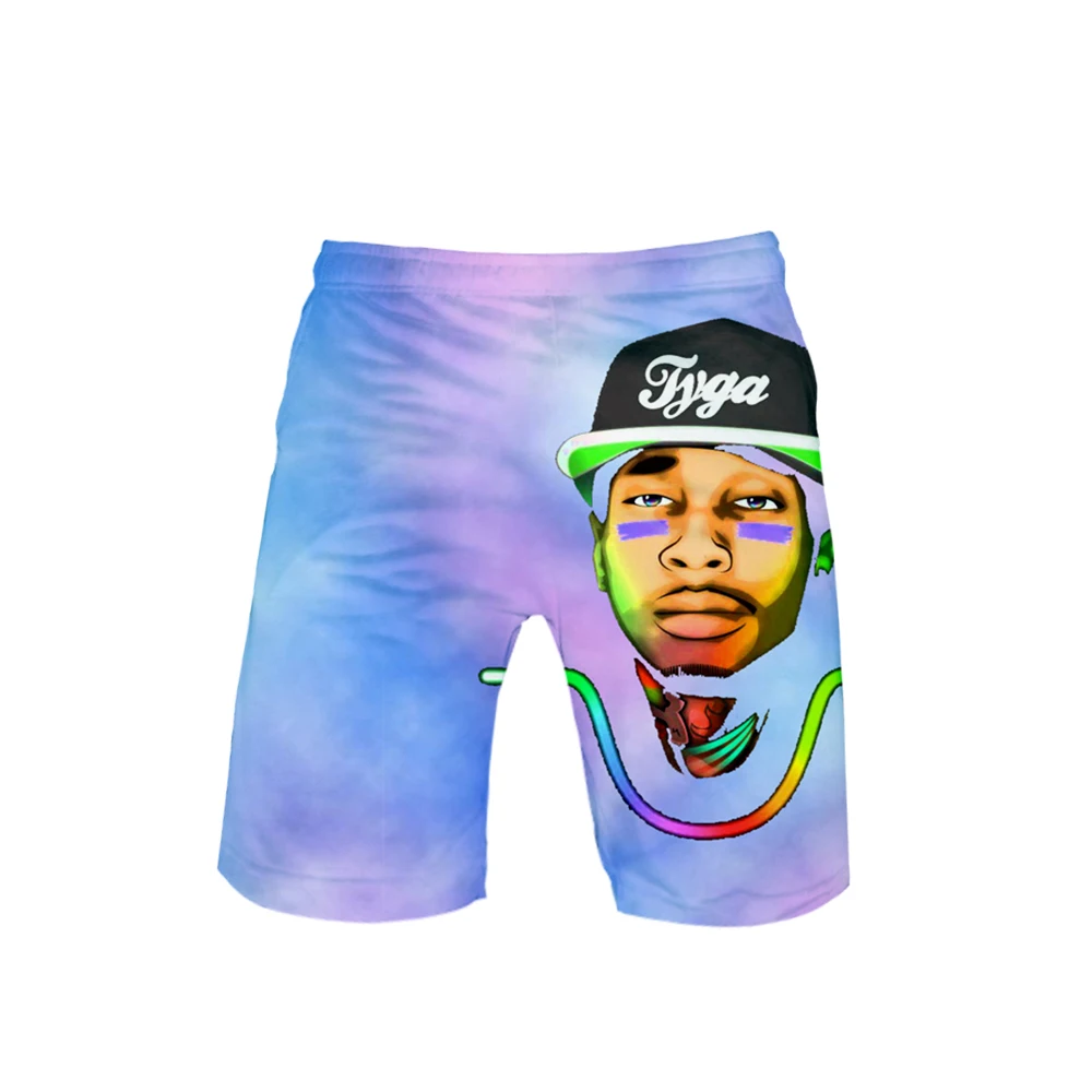 Новинка Tyga, пляжные шорты с 3D принтом, Мужская модная уличная одежда, шорты,, Harajuku, модная летняя одежда