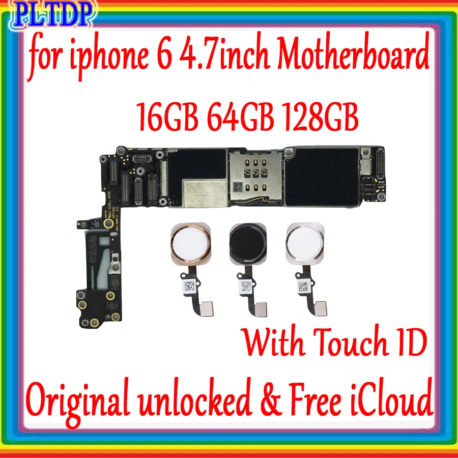 Оригинальная разблокированная материнская плата для iphone 6 4 7 дюйма 16 ГБ/64 Гб/128 ГБ