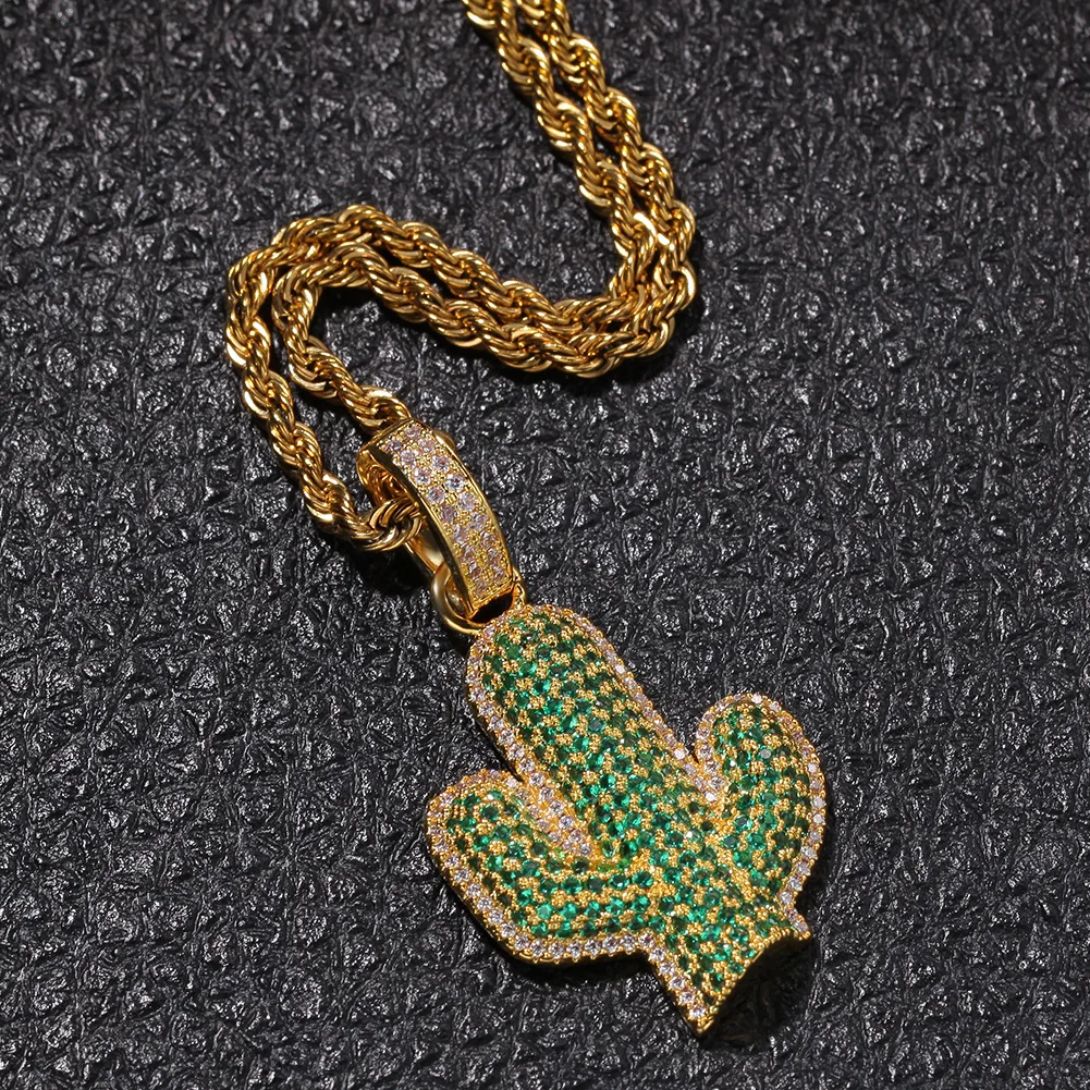LK хип хоп для мужчин Iced Out кубический циркон Bling Кактус 3 мм* 24 Дюймов золотые серебряные ювелирные изделия ожерелье подарок