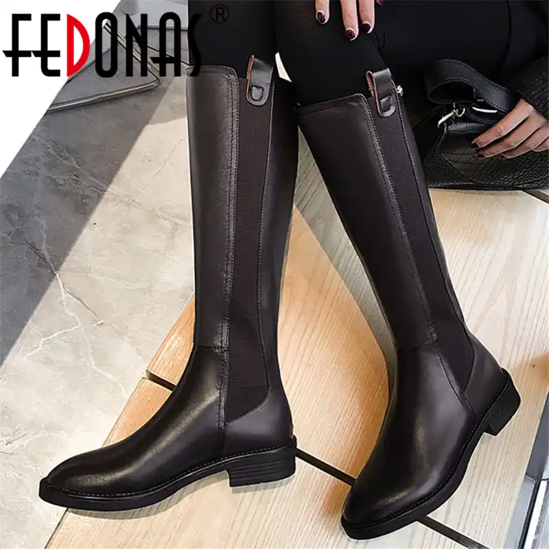 leather boots with zipper in the back