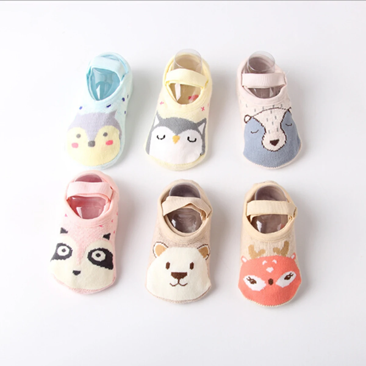 Emmababy для маленьких мальчиков и девочек, детская одежда с принтом с животными; принт; Модный Нескользящие щиколотка хлопковые носки с защитой от скольжения, как носки-тапки От 1 до 3 лет