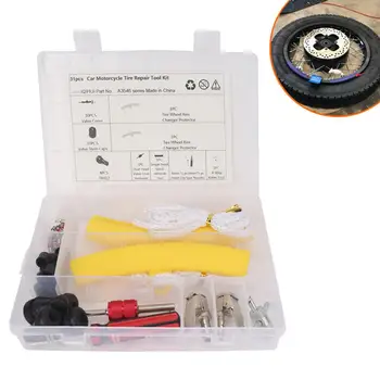 

31PCS Car Tire Repair Kit Inflatable Chuck 4-in-1 Disassembly Double-head Removal Tool Fine Workmanship For Truck Motorcycle ATV