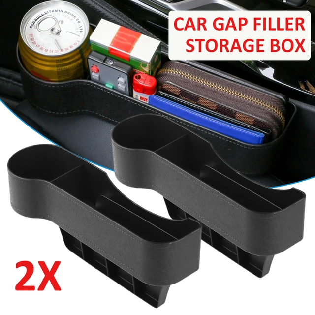 2x Auto Car Seat Gap Organizer Catcher Filler Storage Box Pocket Cup Holder