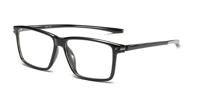 bright black frame Модные очки для чтения мужские TR90 Ультра легкие удобные тонкие квадратные оправы для очков для мужчин очки+ 1.+ 4 - Цвет оправы: bright black frame