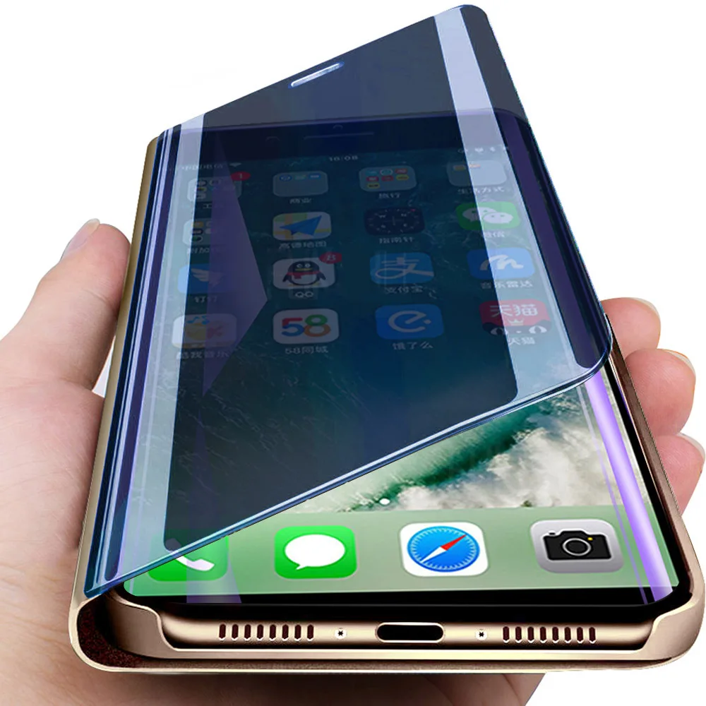 

smart mirror case for samsung note 10 plus case on for galaxy s10 s9 s8 plus s10e note 10 9 8 s7 s6 edge plus coque capa fundas