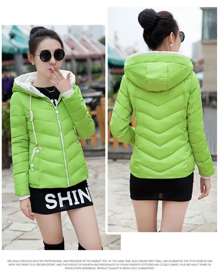 Women' Short White 2021 The New Cotton-Padded Jacket Korean Style Slim Slimming All-Match Stitching Hooded Outwear Y564 lightweight puffer jacket