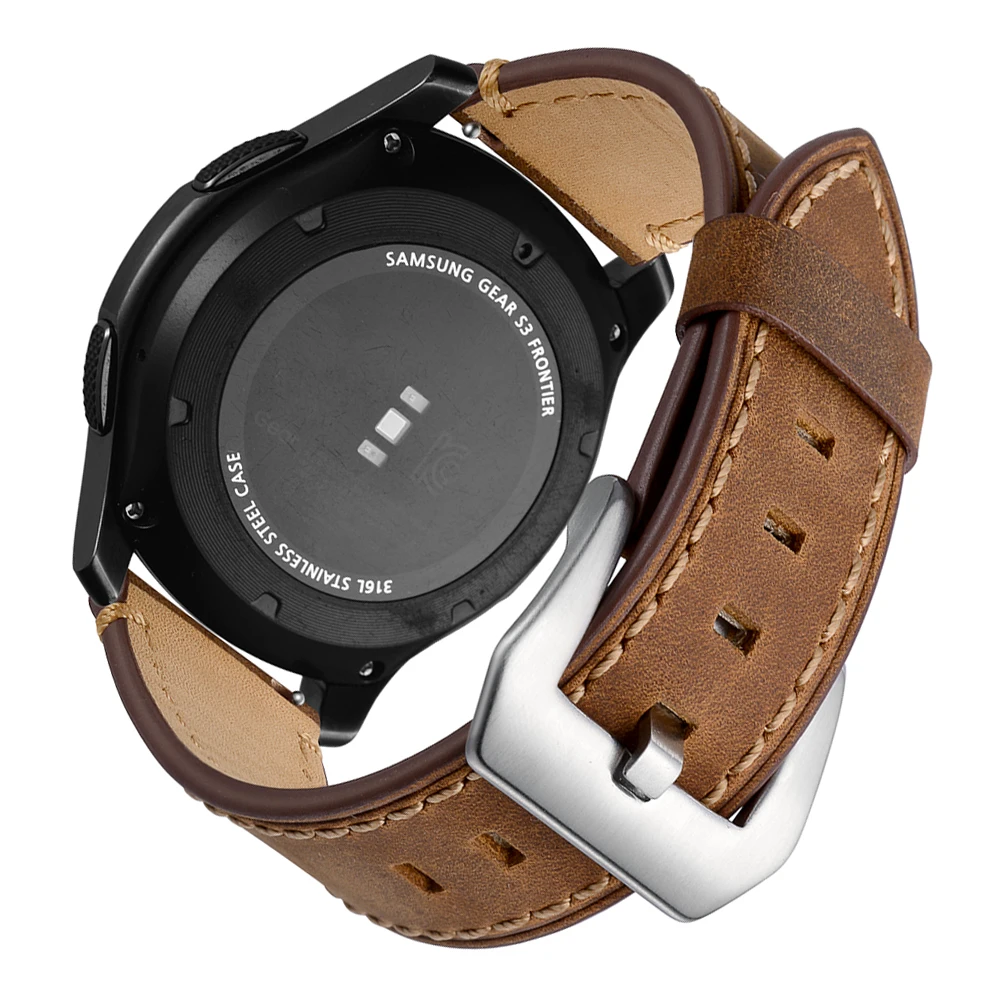 YHNUJM 22 мм ремешок для часов из натуральной кожи ремешок для samsung gear S3 Frontier/классические Смарт-часы