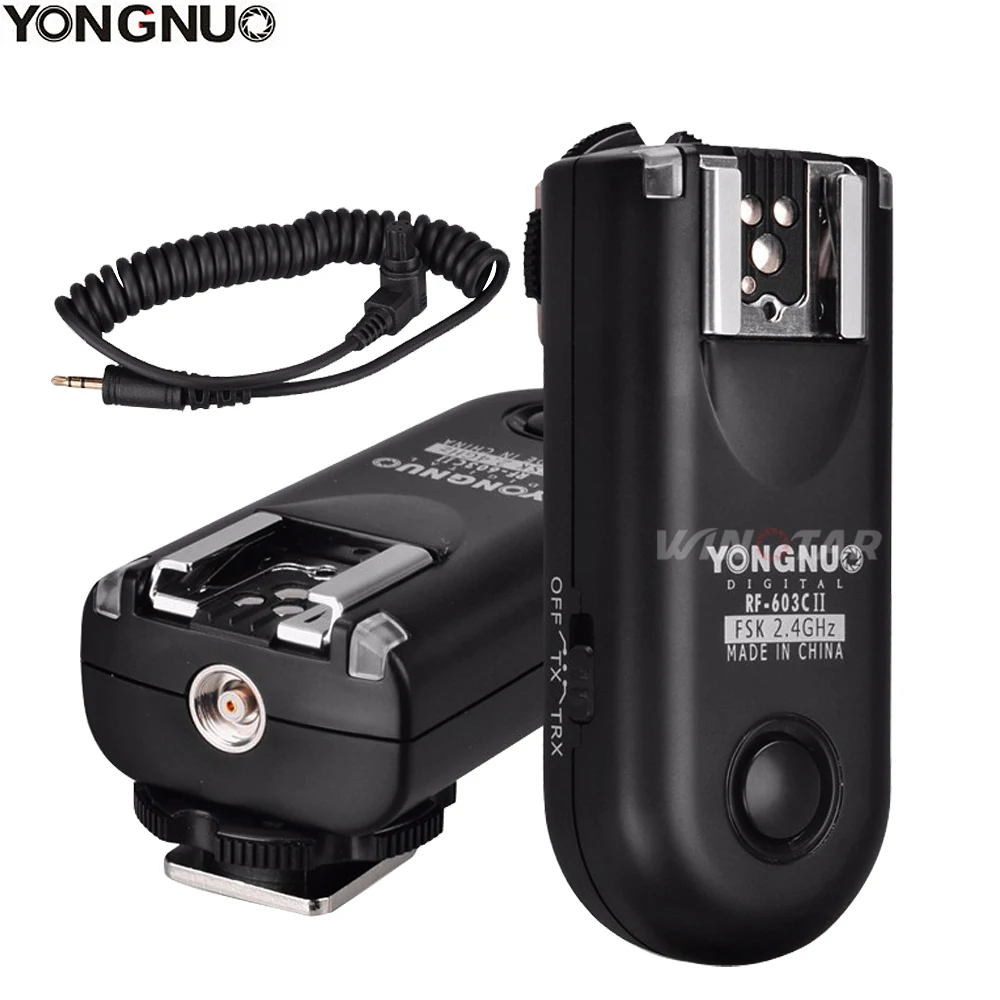 Skup YONGNUO RF 603 II C3 Radio bezprzewodowy zdalny wyzwalacz lampy błyskowej do Canon 50D 40D 7D 7D Mark II 6D 6D Mark II 5D Mark IV III II 1DS