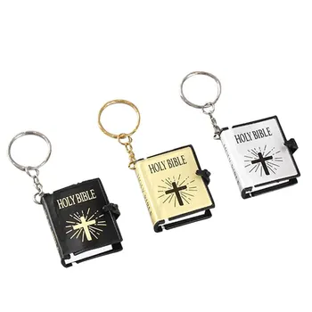

Mini Bible Keychain English HOLY BIBLE Religious Christian Jesus Gold Black Colors Wholesale 3 Pcs