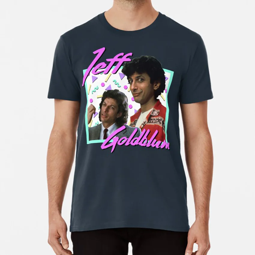 80s Jeff Goldblum футболка jeff goldblum 80s 1980s ретро винтажный Летающий сет брюндл Трансильвания 6 5000 ian malcolm - Цвет: Тёмно-синий