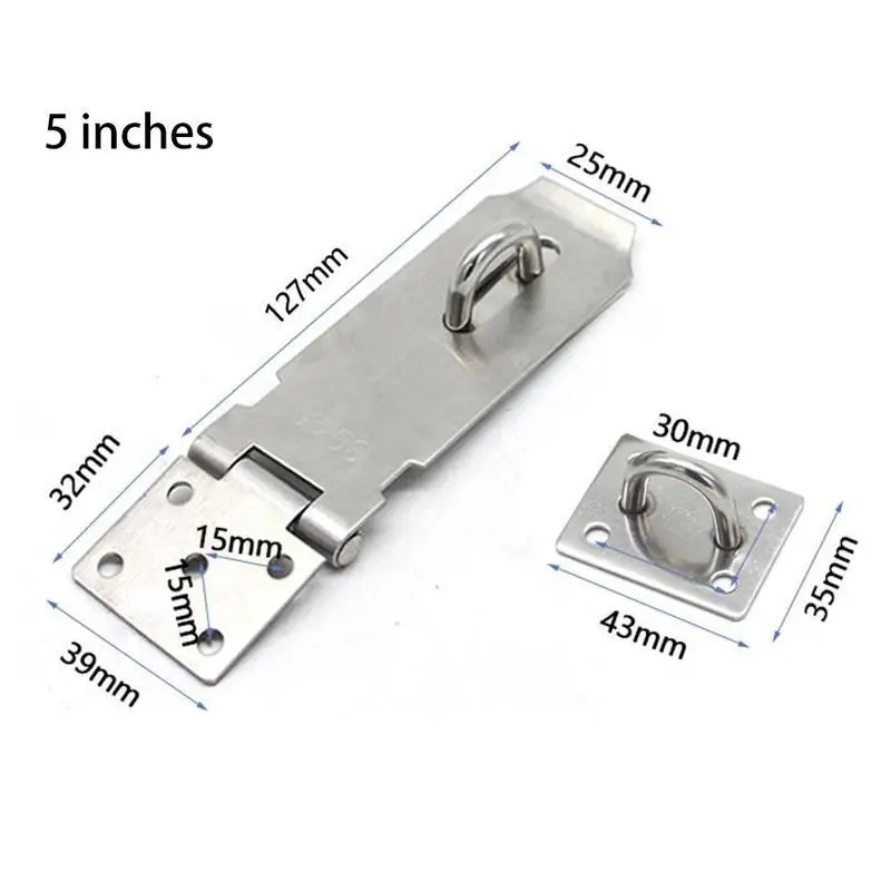 1pc Stainless Steel Door Buckle Hand Polished Chrome Finish Safety Bolts Thickened Door Buckles Anti-theft Door Locks Fittings - Цвет: C